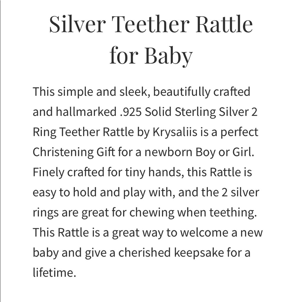 Kryseliis Silver Teether Rattle - Picture 3 of 7